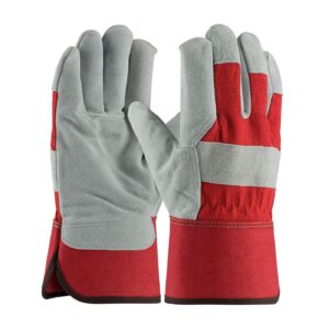 Leather Safety Gloves (Red & Grey)
